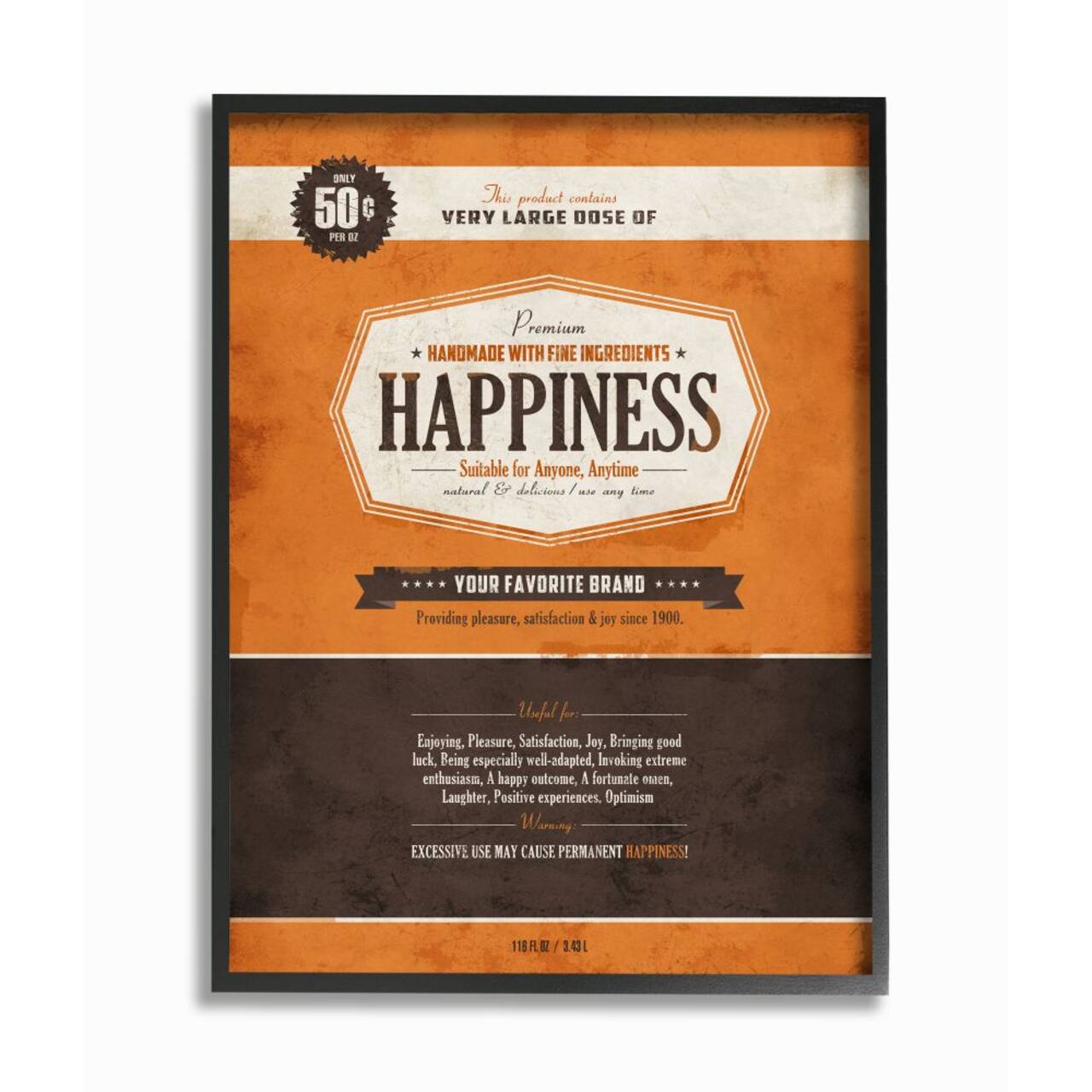 Stupell Industries Happiness Vintage Comic Book Framed Giclee Textured Wall Art